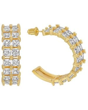 Eye Candy LA Isla Sparking Loop Cz Drop Earrings - Metallic