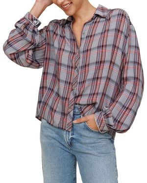Bella Dahl Trimmed Flowy Shirt - Blue