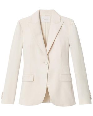 Lafayette 148 New York Plus Peak Lapel Blazer - Natural