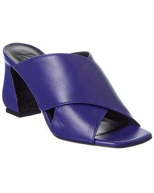Sergio Rossi 80 Leather Sandal - Blue