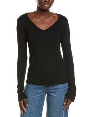 Michael Stars Dinah V-neck Top - Black