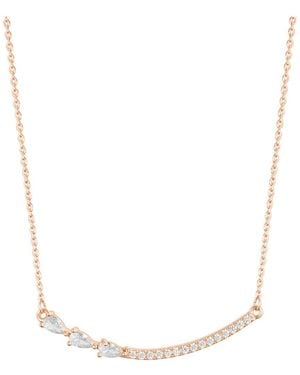 Adornia 14k Rose Gold Plated Curved Bar Pear Necklace - White