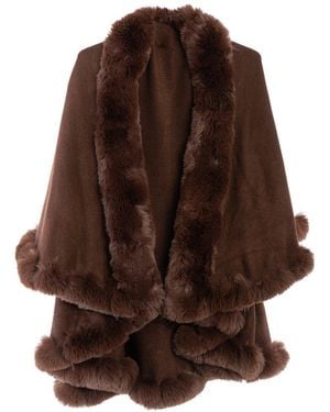Saachi Layered Cape Kimono - Brown