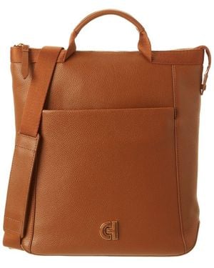 Cole Haan Grand Ambition Convertible Solid Leather Backpack - Brown