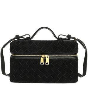Tiffany & Fred Paris Woven Suede Leather Camera Bag - Black