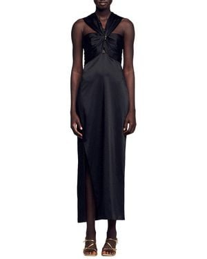 Sandro Tailored Maxi Dress - Blue
