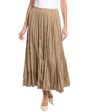 Lafayette 148 New York Side Zip Flared Skirt - Natural