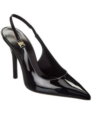 Celine Judy Triomphe Leather Slingback Pump - Black