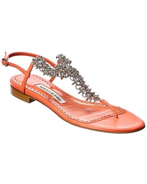 Manolo Blahnik Leather Sandal - Pink