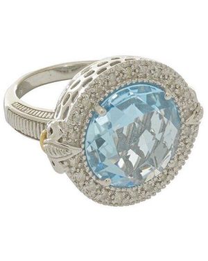 Phillip Gavriel 18k & Silver 11.22 Ct. Tw. Diamond & Blue Topaz Cocktail Ring