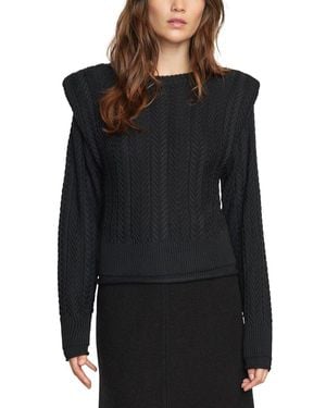 MODERN CITIZEN Ziren Cuffed Shoulder Cable Wool-Blend Jumper - Black