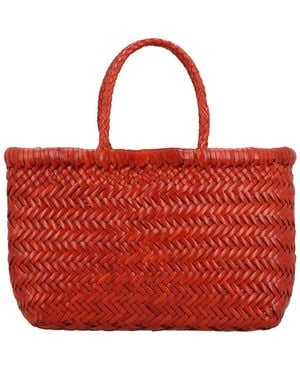 Dragon Diffusion Gora Mini Flat Leather Tote - Red