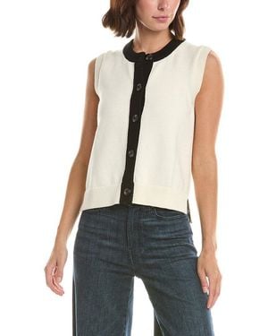 French Connection Mozart Button Down Vest - White
