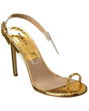 Michael Kors Catherine Python-Embossed Leather & Vinyl Sandal - Metallic