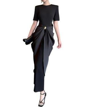 BURRYCO Short Sleeve Maxi Dress - Black