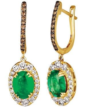 Le Vian Le Vian Euphoria Chocolate 14K 2.17 Ct. Tw. Diamond & Emerald Earrings - Green
