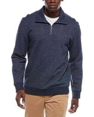 Vince Mock Neck 1/4-Zip Sweater - Blue