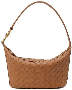 Tiffany & Fred Paris Woven Leather Hobo Shoulder Bag - Brown