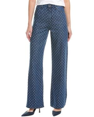Rag & Bone Lori Mid-Rise Augusta Tweed Wide Leg Jean - Blue