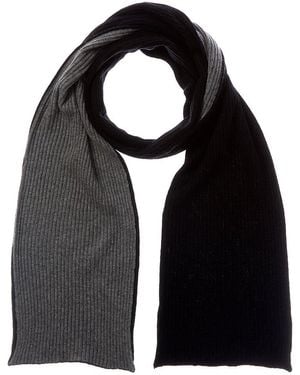 Portolano Stripe Cashmere Scarf - Black