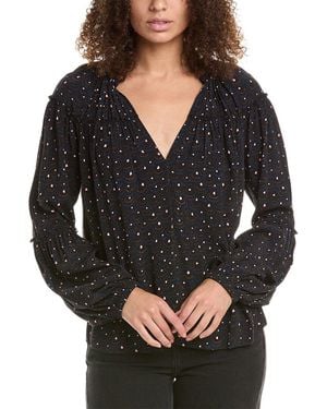 A.L.C. Jenna Abstract Print Top - Black