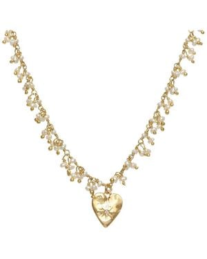 Rachel Reinhardt Jewelry 14K Over Cluster Heart Necklace - Metallic