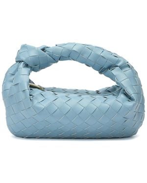 Tiffany & Fred Paris Woven Knot Leather Satchel - Blue