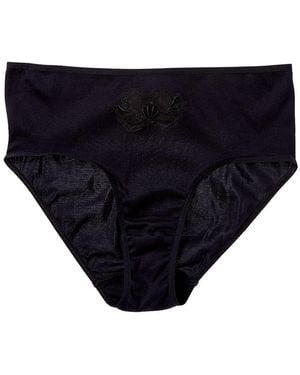Hanro Floral Embroidered Full Brief - Blue