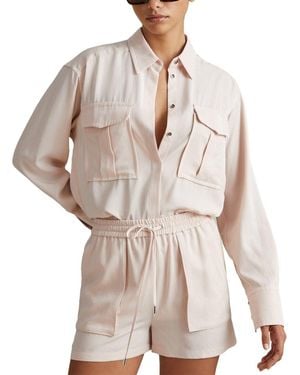 Reiss Isador Long Sleeve Shirt - Natural