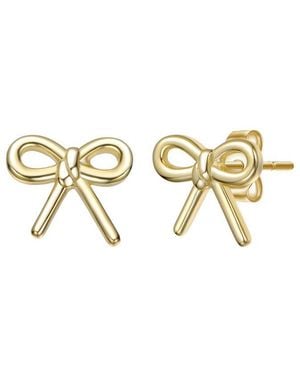Genevive Jewelry 14K Plated Bow Earrings - Metallic
