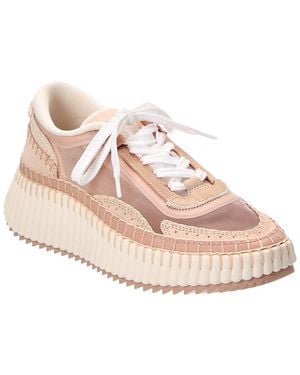 Chloé Nama Nylon & Suede Sneaker - Pink