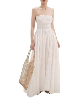 Linda Charm Sleeveless Midi Dress - White
