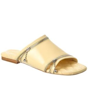 Burberry Peep Leather Sandal - Metallic