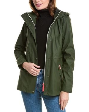 HUNTER Abbey Short Rubberized Rain Jacket - Green