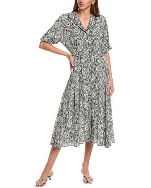 Officine Generale Officine Generale Benedicte Silk Midi Dress - Grey