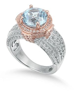 Suzy Levian Two-Tone.71 Ct. Tw. Gemstone Statement Ring - White