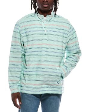 Tommy Bahama Minori Sands Button Mock Neck Pullover - Blue