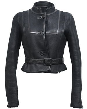Celine Belted Mandarin Collared Jacket (authentic Pre-loved) - Blue