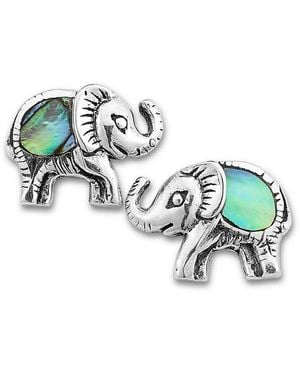 Samuel B. Abalone Elephant Studs - Blue
