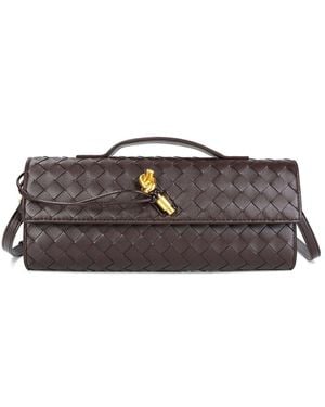 Tiffany & Fred Paris Woven Leather Clutch - Grey