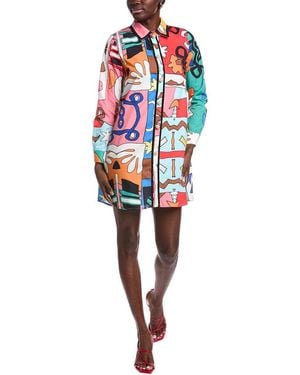 Gracia Print A-line Shirtdress - Red