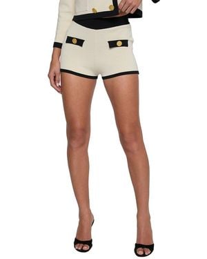 L'Agence Lumi Trim Knit Micro Short - White