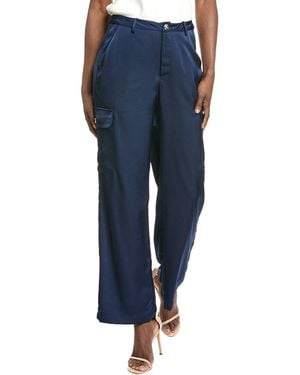 Gracia Satin Wide Leg Pant - Blue