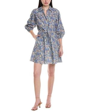 10 Crosby Derek Lam Arbi Bracelet-Sleeve Shirtdress - Blue