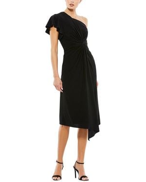 Mac Duggal One-Shoulder Midi Dress - Black