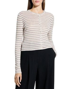 Theory Linen-Blend Crop Cardigan - White