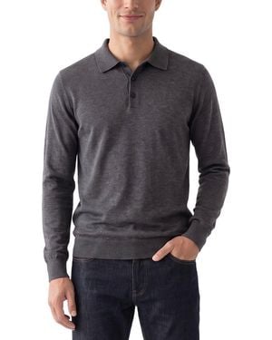 RAFFI Jersey Silk & Linen-Blend Polo Shirt - Grey