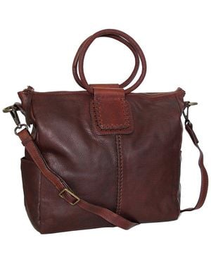 Nino Bossi Tonya's Ring Genuine Leather Tote - Brown