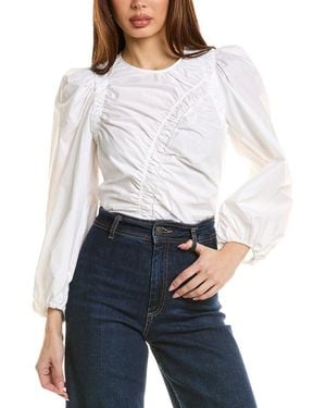 Sandro Ruched Front Blouse - White