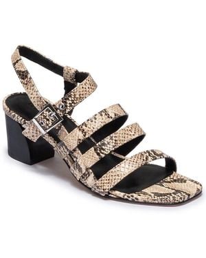 Bernardo Novi Leather Mid Heel Sandal - Metallic